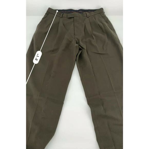 Haggar Brown Flat Front Straight Leg Dress Pants Chinos Men's Size 34x30 - Picture 5 of 7